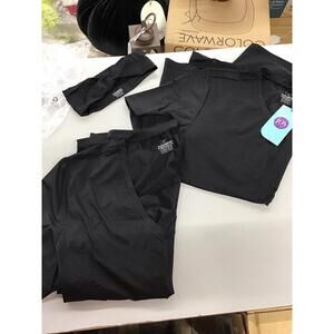 Joy Mangano Cleanboss x mission 3pc SS athletic tees and headband black new HSN